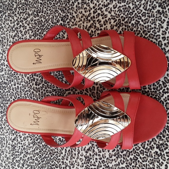 Impo red wedge sandals SZ 9 - Picture 9 of 11